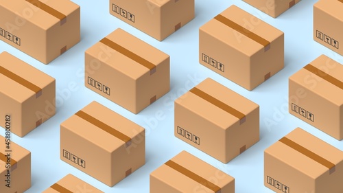 Wallpaper Mural mail boxes shipping packaging background wallpaper 3d render Torontodigital.ca