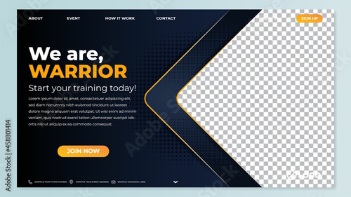 Modern homepage design template with image placement