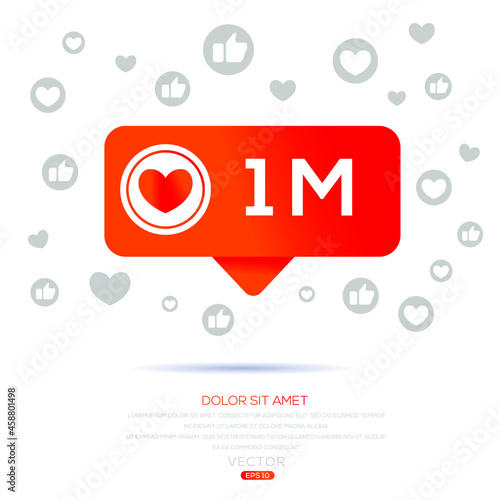 Creative (1M), 1million likes design for social network, Vector illustration.
