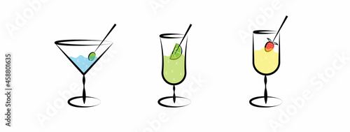 Obraz na płótnie Happy Hour,Set of drinks,Cocktails collage collection w salonie