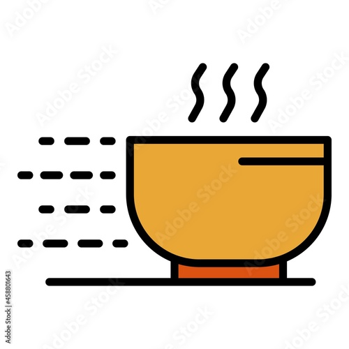 Soup delivery icon. Outline soup delivery vector icon color flat isolated