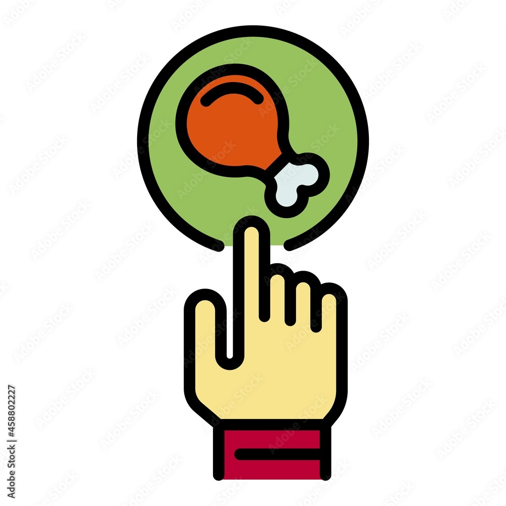 Food selection icon. Outline food selection vector icon color flat isolated Food selection icon. Outline food selection vector icon color flat isolated