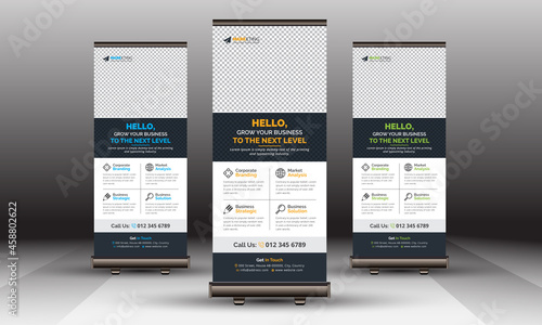 Professional Unique Corporate Roll Up Banner Template with Creative Concept