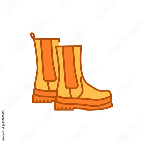 Autumn boots color line icon. Pictogram for web page, mobile app, promo.