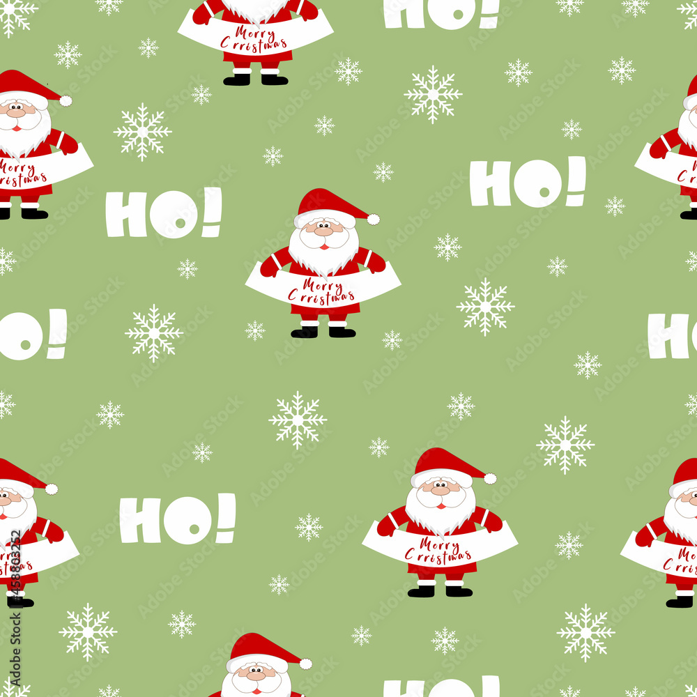 Vector Christmas cartoon seamless pattern,Cute Santa Clause character,design for gift and background