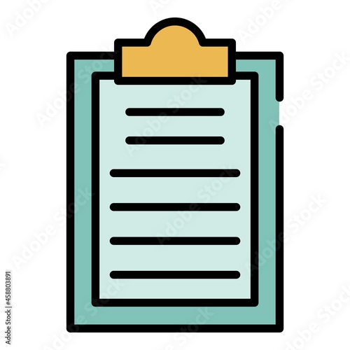 Exercise list icon. Outline exercise list vector icon color flat isolated