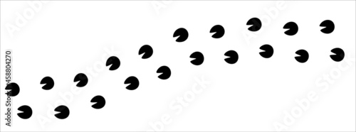 Horse shoe footprint trail. Horse shoe foot print trace. background vector illustration.