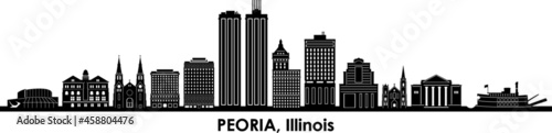 PEORIA Illinois USA City Skyline Vector © SimpLine
