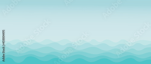 Wavy background in blue color, sea and ocean texture. Modern splash design, place for text.