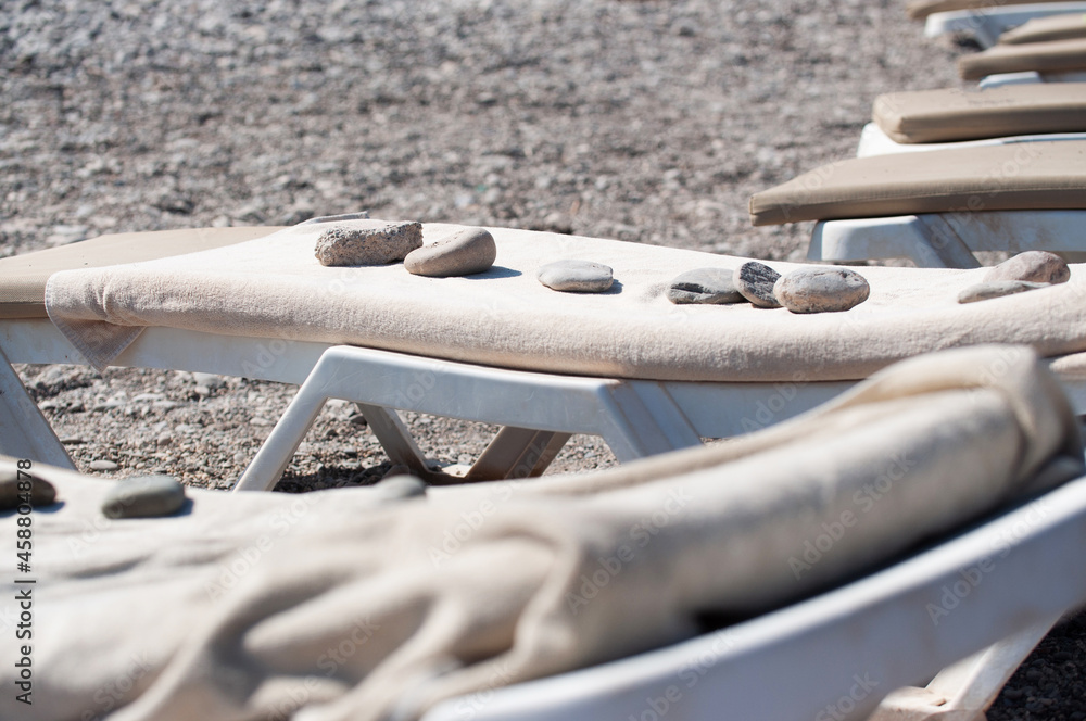 occupied the chairs on the beach, travel concept occupied the chairs on the beach, travel concept