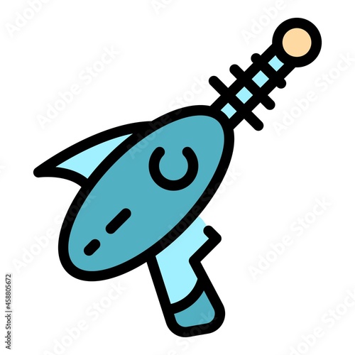 Blaster gun icon. Outline blaster gun vector icon color flat isolated