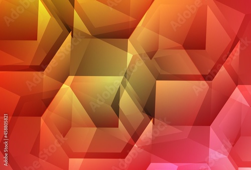 Light Red  Yellow vector layout with hexagonal shapes.