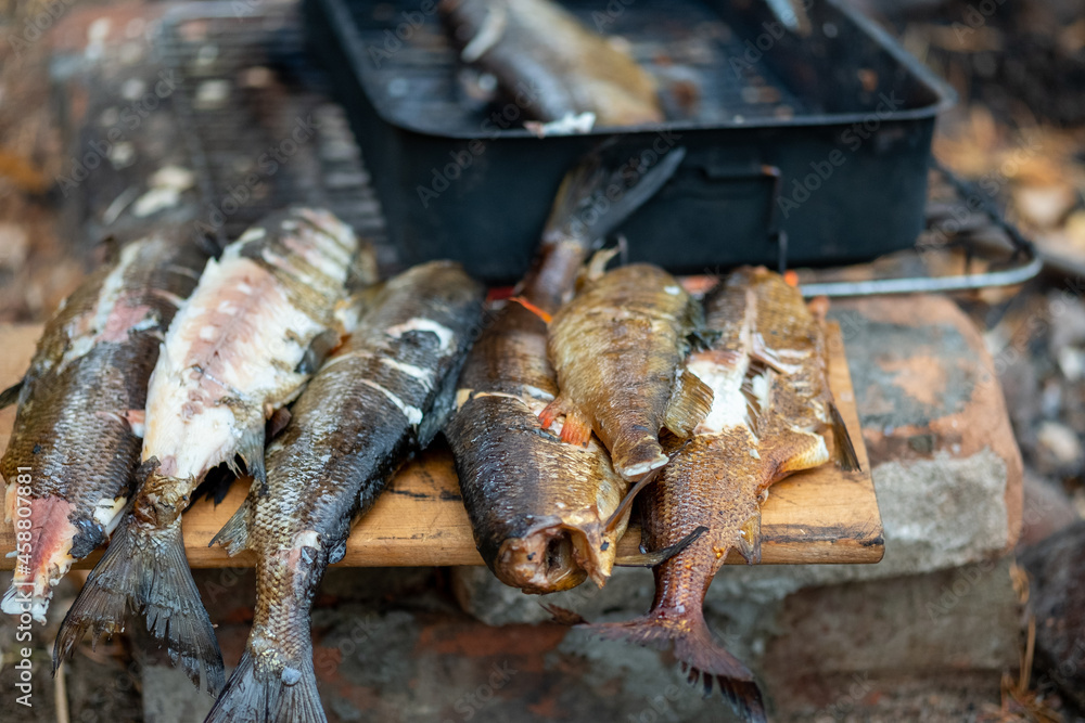 grilled fish on the grill