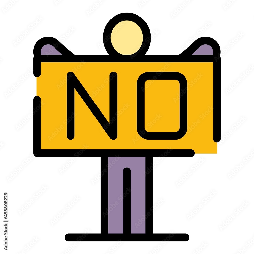 Stop , no violence icon. Outline stop , no violence vector icon color flat isolated Stop , no violence icon. Outline stop , no violence vector icon color flat isolated