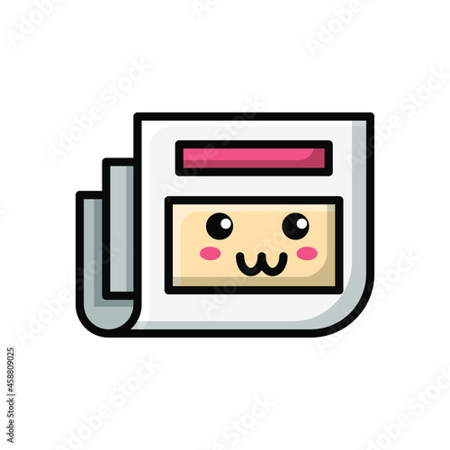 cute newspaper icon illustration vector graphic