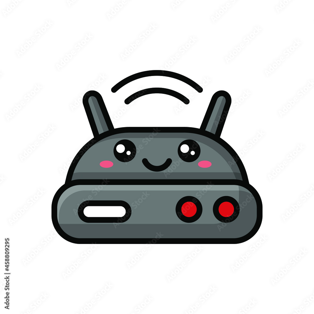 cute wifi router icon illustration vector graphic Stock Vector | Adobe Stock