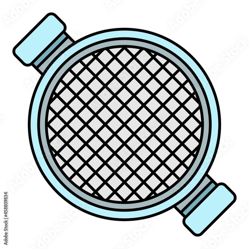 Top view sieve icon. Outline top view sieve vector icon color flat isolated