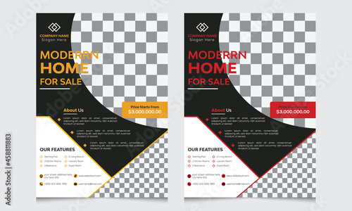 Modern Home real estate flyer template, flyer, real estate flyer