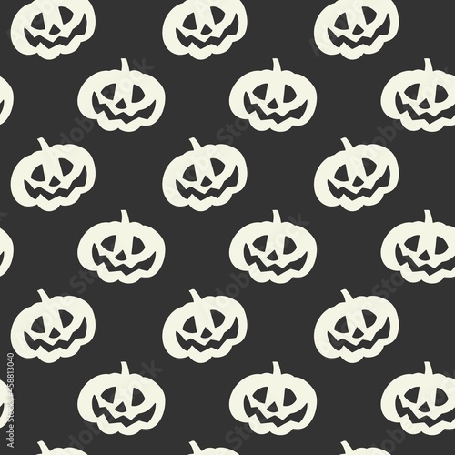 Seamless pattern, white pumpkin on a white background. Holiday, Halloween.