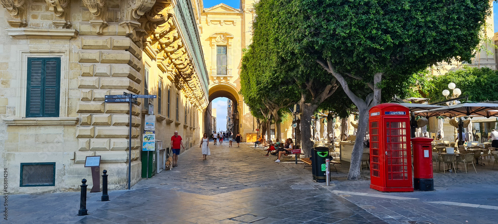 Old Theatre Street located between the grandmaster's palace and republic square in the City of Valletta, Malta. 