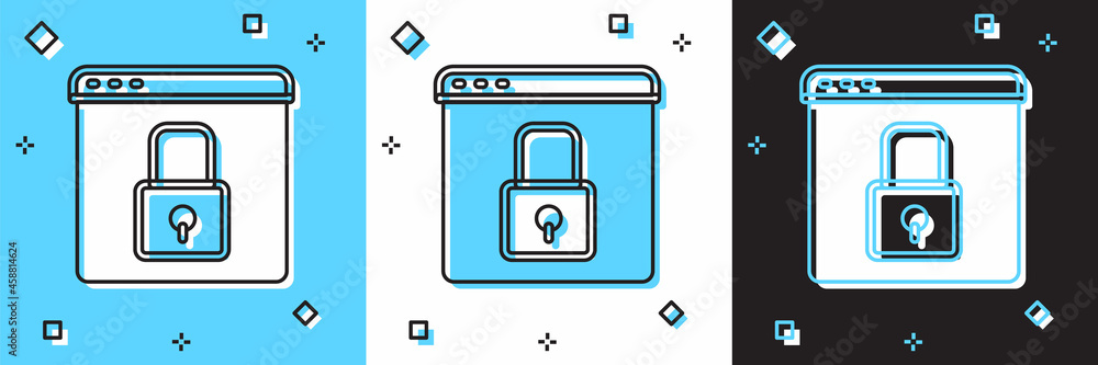 Set Secure your site with HTTPS, SSL icon isolated on blue and white, black background. Internet communication protocol. Vector Set Secure your site with HTTPS, SSL icon isolated on blue and white, black background. Internet communication protocol. Vector