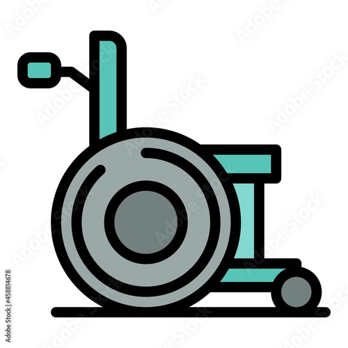Wheelchair for pregnant women icon. Outline wheelchair for pregnant women vector icon color flat isolated