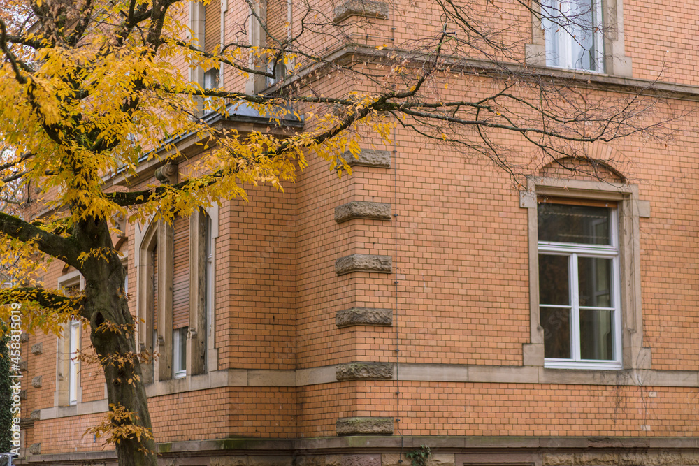 Fototapeta premium brick faculty building on the campus of the university of karlsruhe