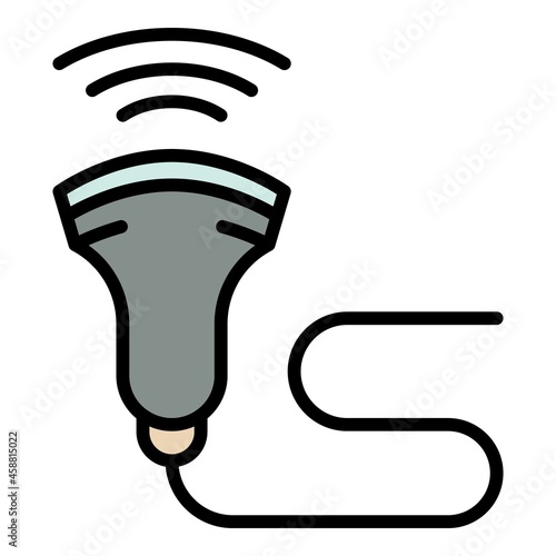Ultrasound scanner icon. Outline ultrasound scanner vector icon color flat isolated
