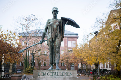 sculpture of athena pallas on the campus of the university of karlsruhe photo