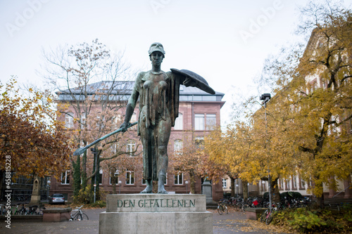 sculpture of athena pallas on the campus of the university of karlsruhe