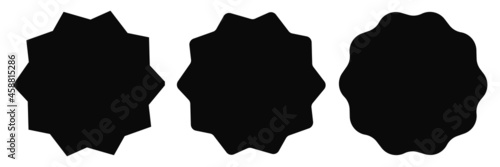 Starburst, sunburst badge, label design elements. Empty, blank price tag, label, price flash