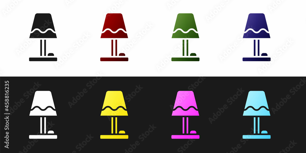 Set Table lamp icon isolated on black and white background. Vector Set Table lamp icon isolated on black and white background. Vector