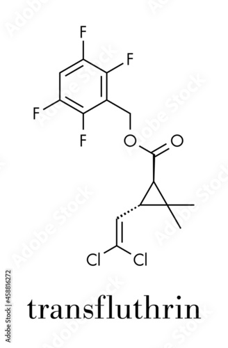 Transfluthrin insecticide molecule. Skeletal formula.