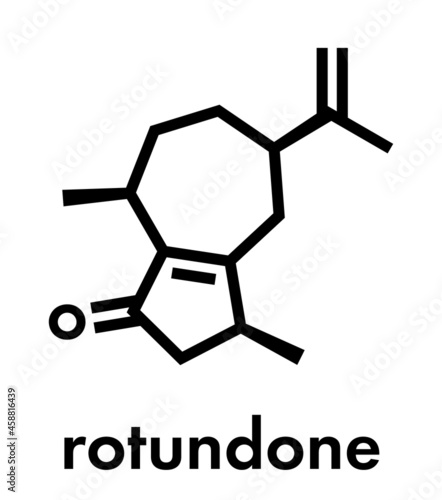 Rotundone peppery taste molecule. Skeletal formula.