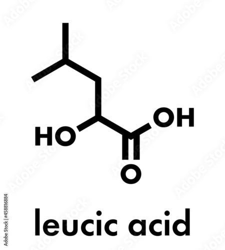 Leucic acid or HICA molecule. Skeletal formula. photo