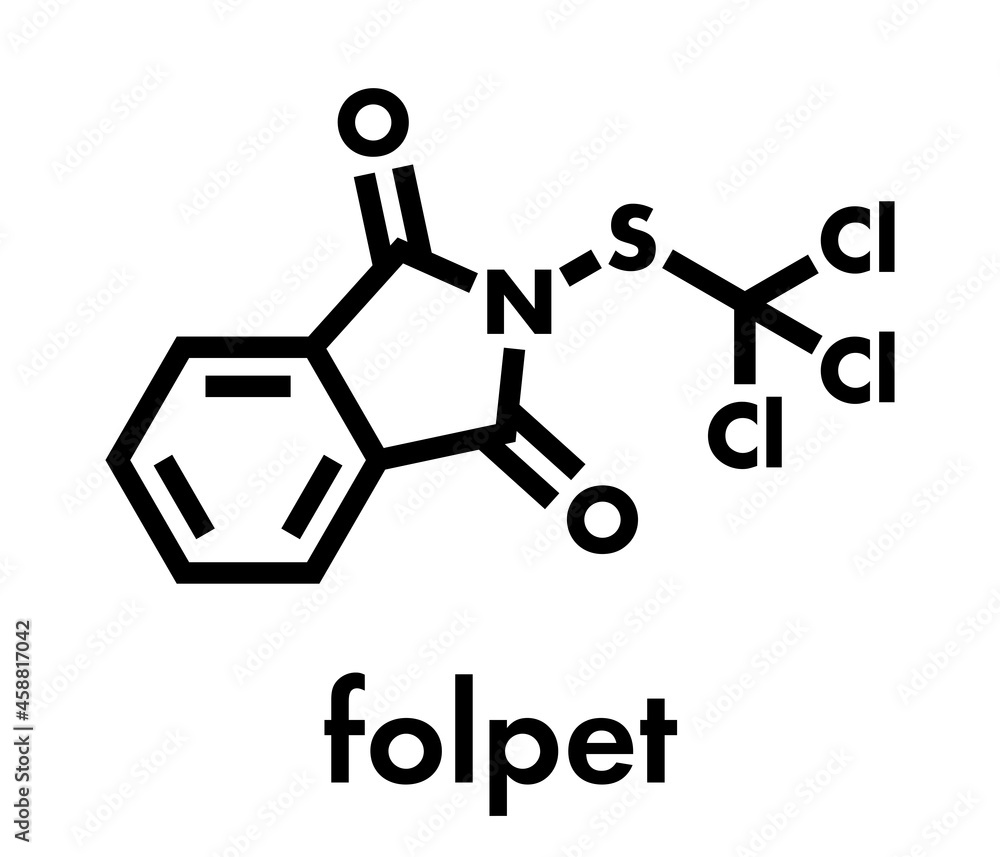 Folpet fungicide molecule. Skeletal formula.