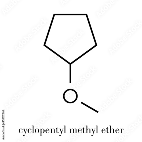 Cyclopentyl methyl ether solvent molecule Skeletal formula.