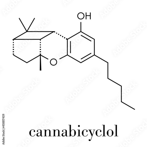 Cannabicyclol or CBL cannabinoid molecule. Skeletal formula.