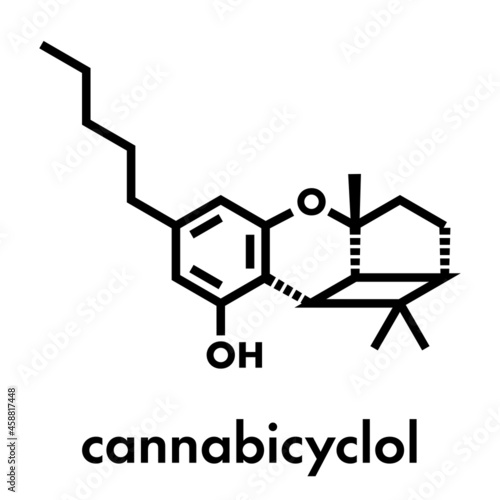 Cannabicyclol or CBL cannabinoid molecule. Skeletal formula.