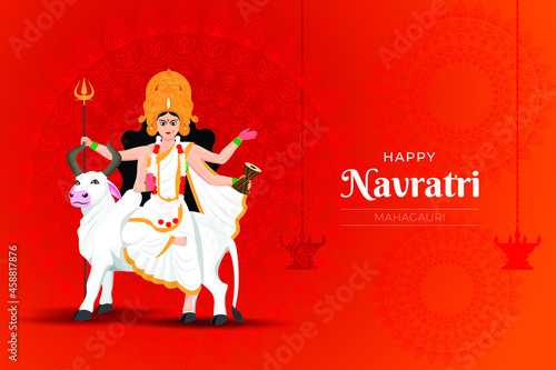 Navratri free vector illustration of Shaila Putri
