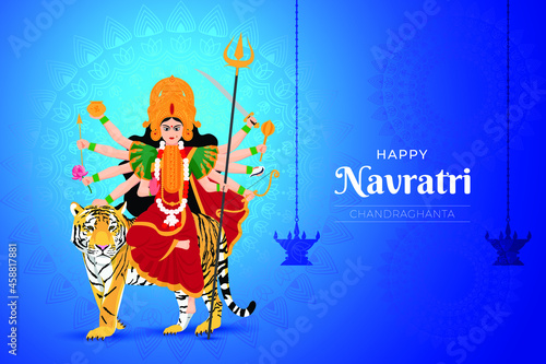 Navratri free vector illustration of chandraganta