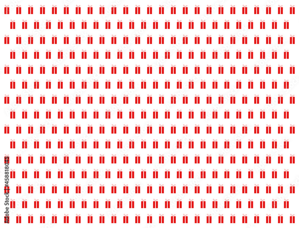 Christmas seamless pattern with red gifts on white background, Christmas decor, presents, design for Holidays decoration, wrapping paper, print, fabric or textile, Christmas card, vector illustration Christmas seamless pattern with red gifts on white background, Christmas decor, presents, design for Holidays decoration, wrapping paper, print, fabric or textile, Christmas card, vector illustration
