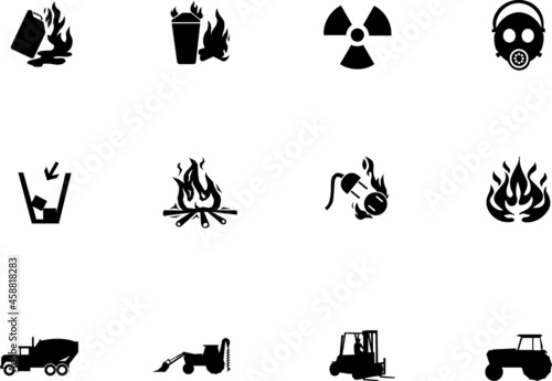 set of icons for a danger sign 