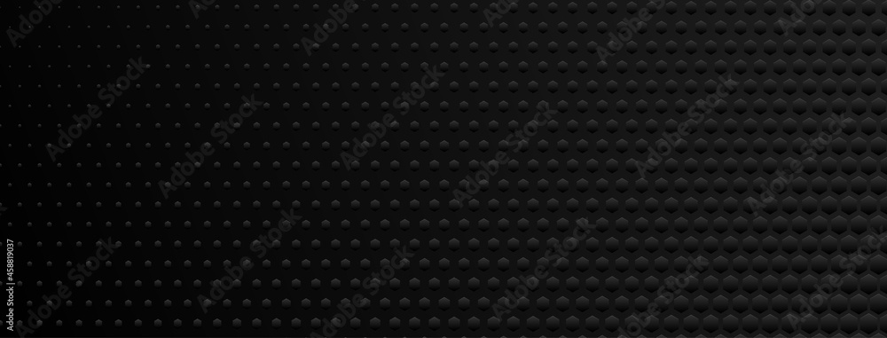 Abstract halftone background made of small hexagonal dots of different sizes in gray and black colors Abstract halftone background made of small hexagonal dots of different sizes in gray and black colors