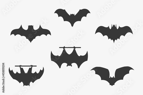 Set of Halloween bat icon Vector