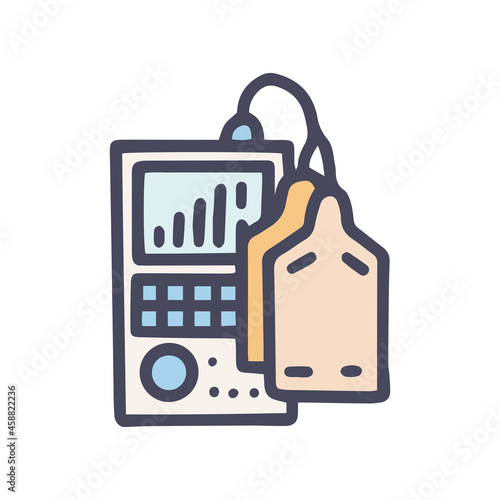 electrophoresis machine color vector doodle simple icon