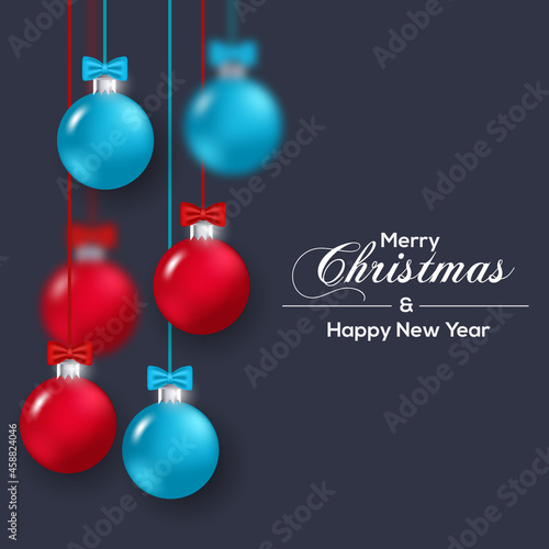 Christmas ball red blue color style