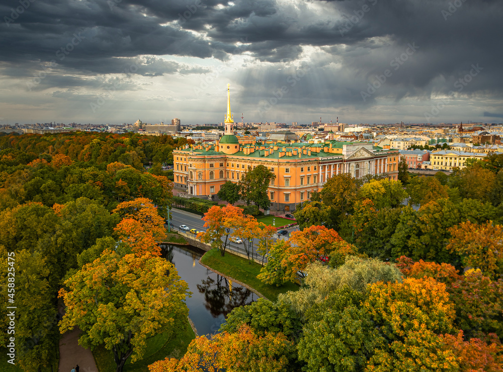 view of the Engineering Castle, St. Petersburg, Russia 2021