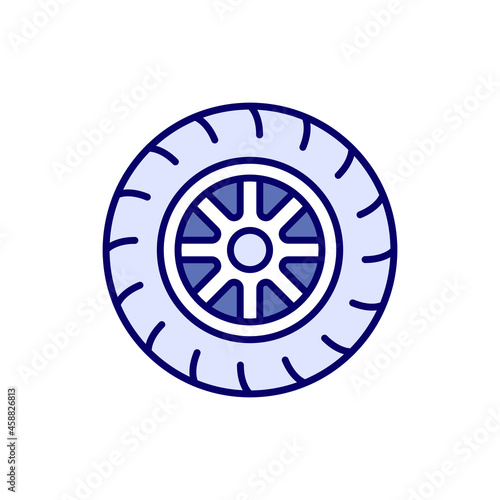 Tyres RBG color icon. Thin line vector illustration.