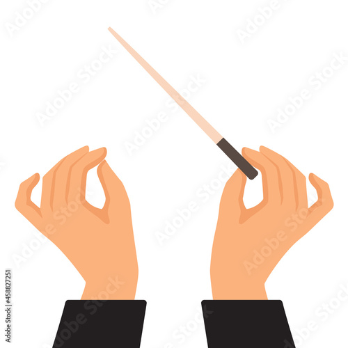 classical music, orchestra leader. Conductor person doing lead gesture